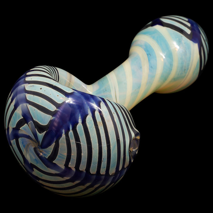 "Twisty Cane" Spoon Glass Pipe (Various Colors)