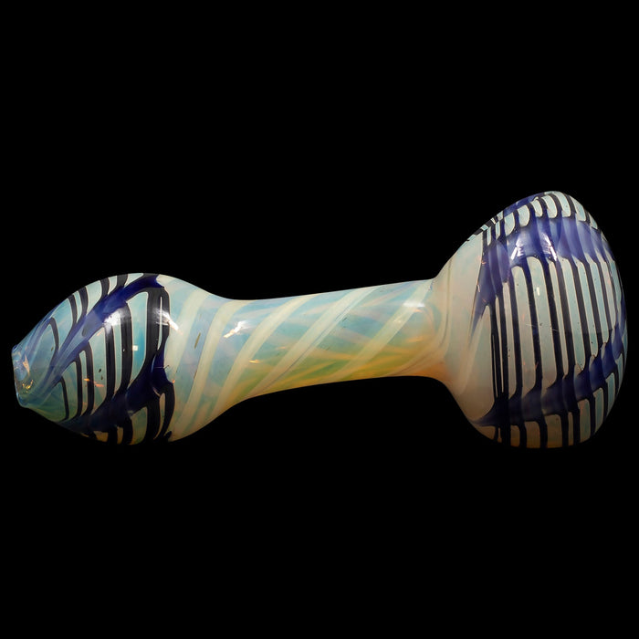 "Twisty Cane" Spoon Glass Pipe (Various Colors)