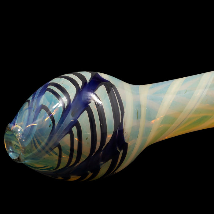 "Twisty Cane" Spoon Glass Pipe (Various Colors)