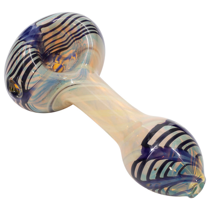 "Twisty Cane" Spoon Glass Pipe (Various Colors)