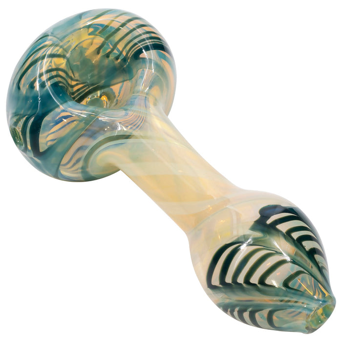 "Twisty Cane" Spoon Glass Pipe (Various Colors)