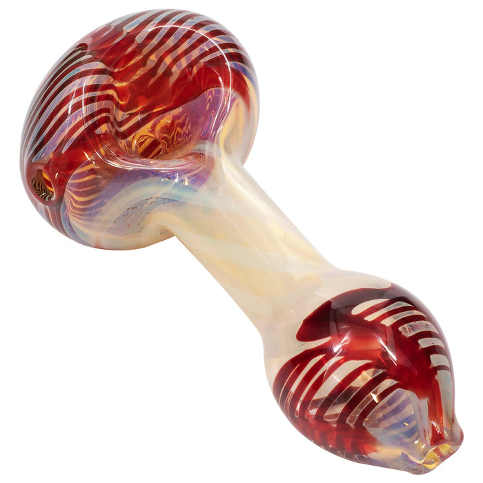 "Twisty Cane" Spoon Glass Pipe (Various Colors)