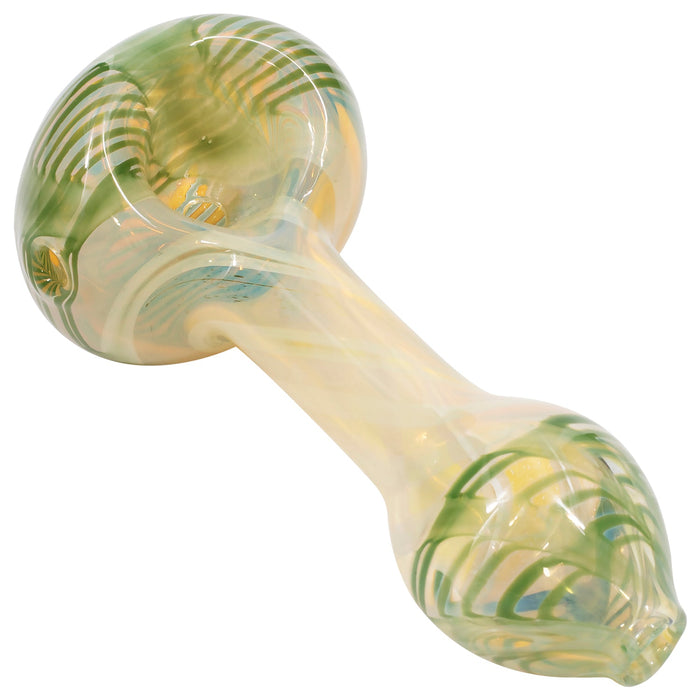 "Twisty Cane" Spoon Glass Pipe (Various Colors)