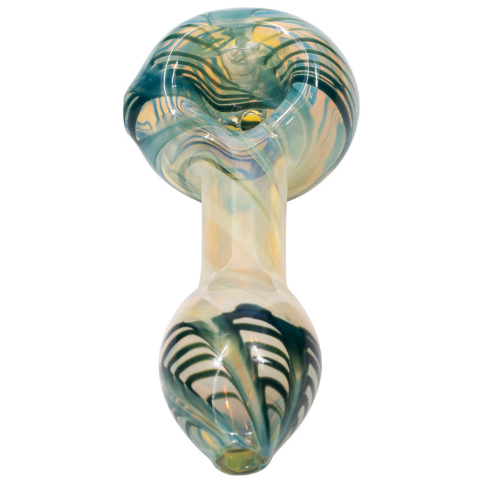 "Twisty Cane" Spoon Glass Pipe (Various Colors)