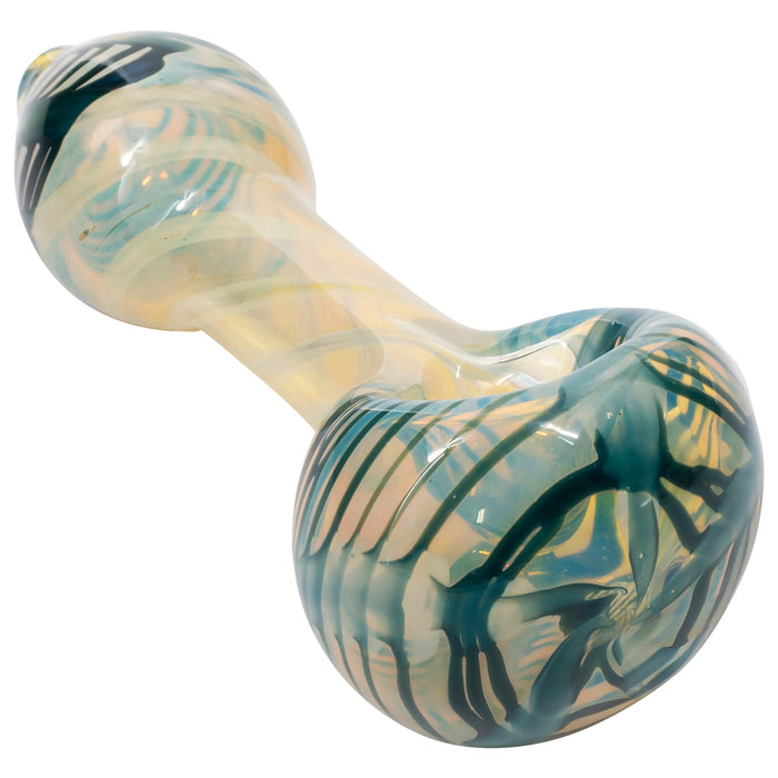 "Twisty Cane" Spoon Glass Pipe (Various Colors)