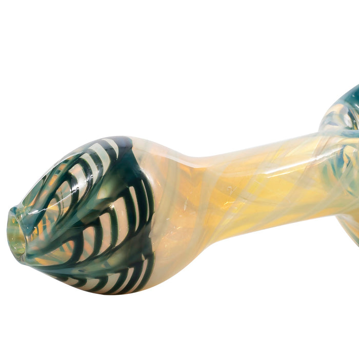 "Twisty Cane" Spoon Glass Pipe (Various Colors)