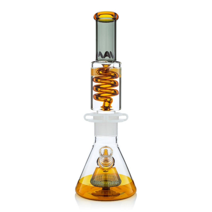 Gold and Transparent Black Slitted Pyramid Beaker Freezable Coil System