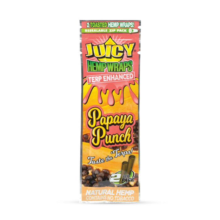 Juicy Jay's Terp Enhanced Hemp Wraps - 2pk - Papaya Punch