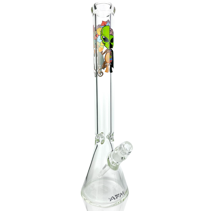 18" AFM Skeletal Clear 9mm Glass Beaker Bong