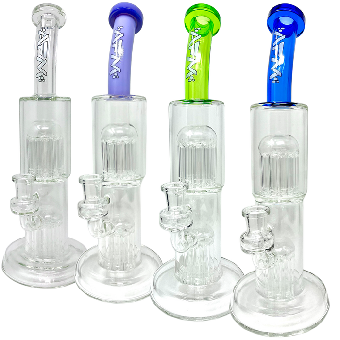 12" AFM Glass Double Cosmos Clear Bong