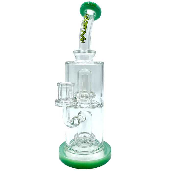 9" AFM UFO Double Perc Glass Dab Rig