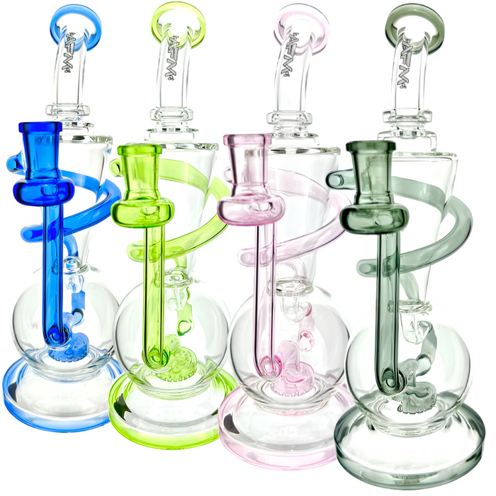 10.5" AFM Glass Swirly Wiry Glass Recycler Dab Rig