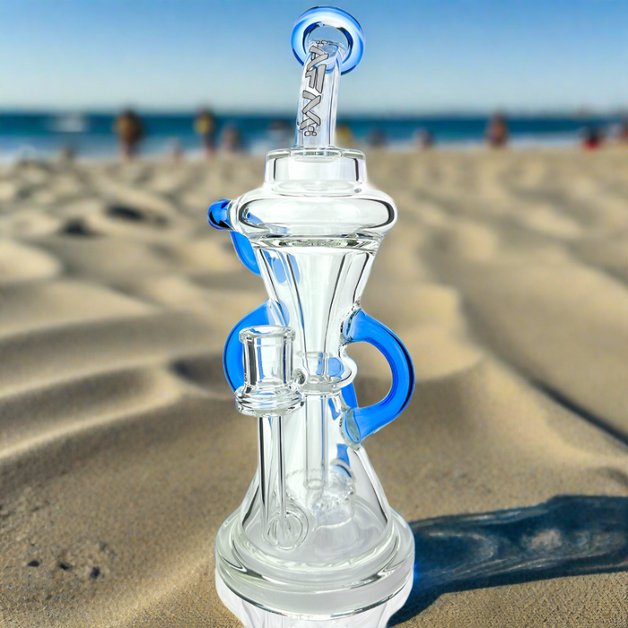 12" AFM Glass Looking Glass Clear Recycler Dab Rig