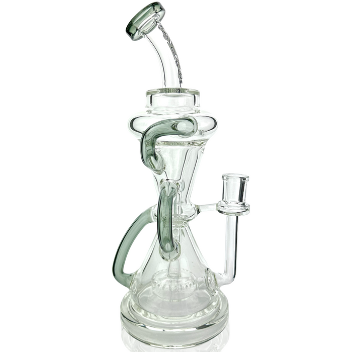 12" AFM Glass Looking Glass Clear Recycler Dab Rig