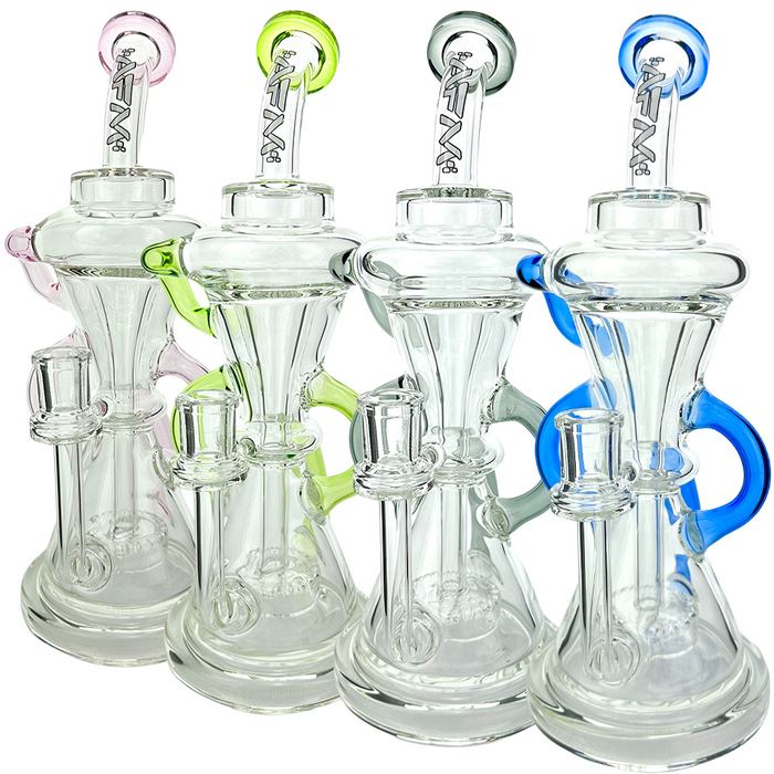 12" AFM Glass Looking Glass Clear Recycler Dab Rig