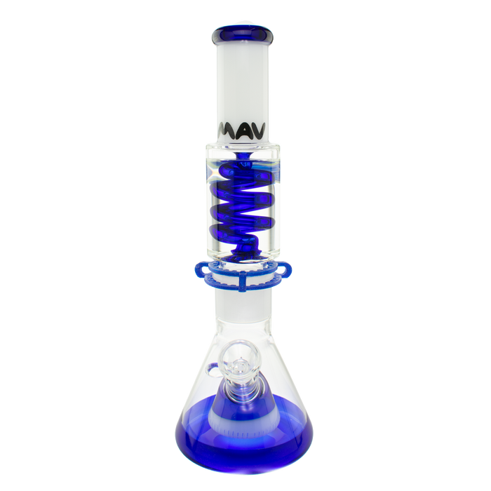 White and Blue Slitted Pyramid Beaker Freezable Coil System