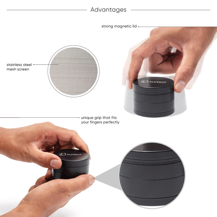 GC 2.5" Ceramic herb Grinder Yellow - Olde Smoke Shop
