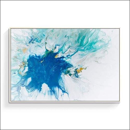 Blue Swirl Abstract Framed Canvas Wall Art - Olde Smoke Shop