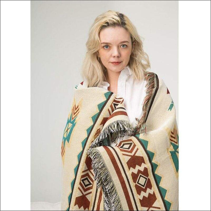 Bohemian Aztec Tapestry Throw Blanket