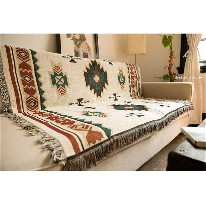 Bohemian Aztec Tapestry Throw Blanket