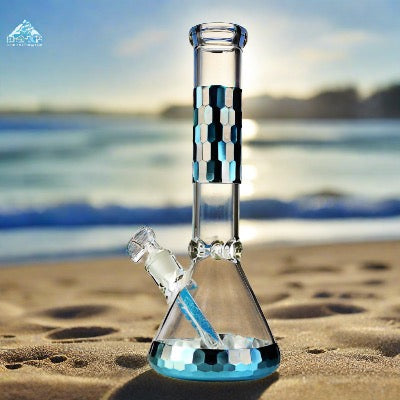 14 Inch Diamond Cut Designer Beaker Bong - Thick Glass 7mm