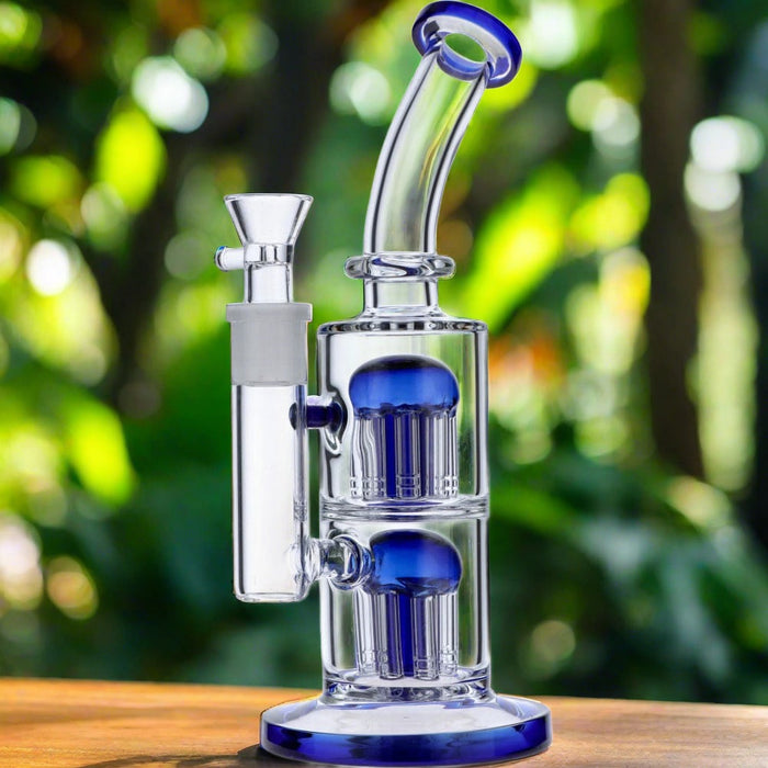 11" Bent Neck Double Tree Perc Bong