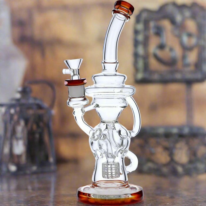 Bent Neck Matrix Recycler Bong (w/Bowl)