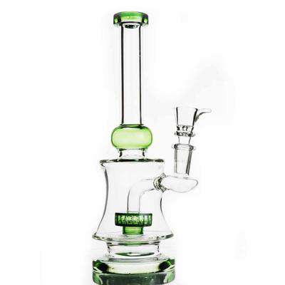 9" Water Pipe Dumroo Styled Flat Based Bong w/ Perc