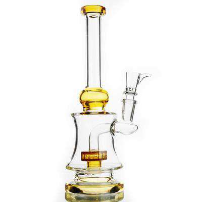 9" Water Pipe Dumroo Styled Flat Based Bong w/ Perc